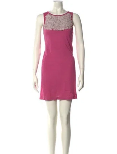 Pre-owned Suno Crew Neck Mini Dress In Pink