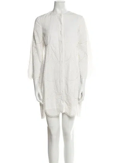 Pre-owned Suno Crew Neck Mini Dress In White
