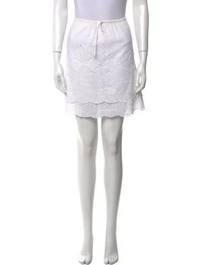 Pre-owned Suno Embroidered Accent Mini Skirt In Neutral