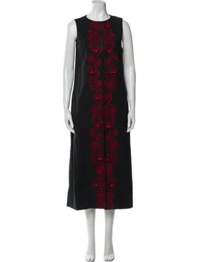 Pre-owned Suno Embroidered Accent Robe In Multi