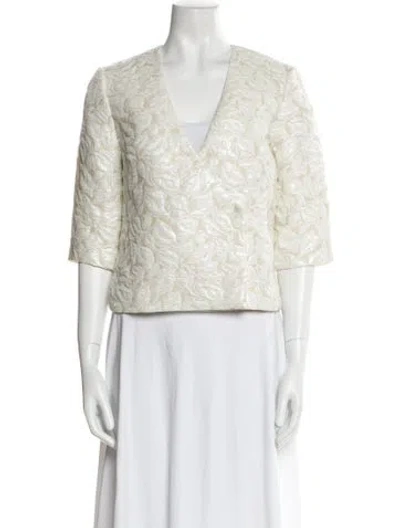Pre-owned Suno Floral Print Evening Jacket In Neutral
