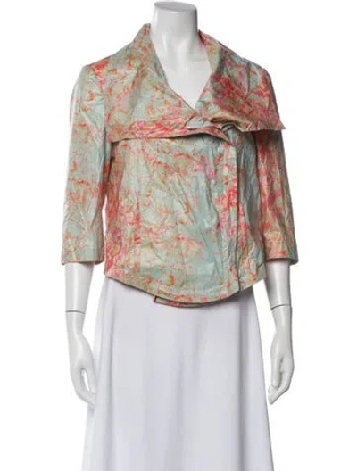 Pre-owned Suno Floral Print Jacket In Green