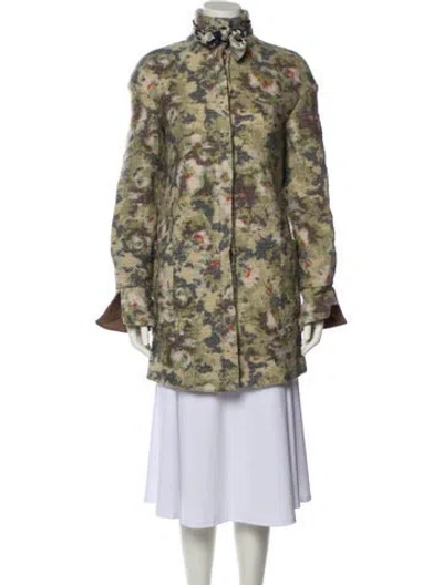 Pre-owned Suno Floral Print Jacket In Green