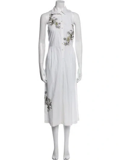 Pre-owned Suno Floral Print Jumpsuit In White