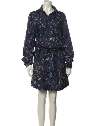 Pre-owned Suno Floral Print Knee-length Dress In Blue
