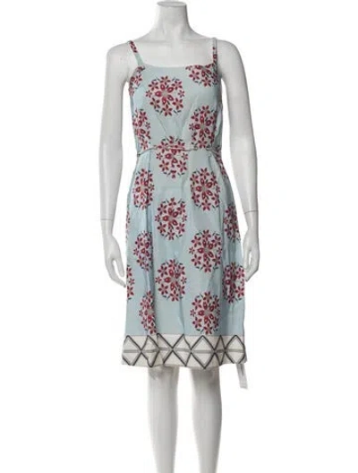 Pre-owned Suno Floral Print Knee-length Dress In Blue
