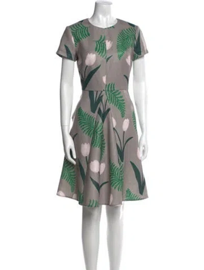 Pre-owned Suno Floral Print Knee-length Dress In Green