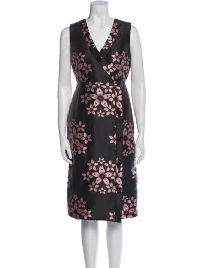 Pre-owned Suno Floral Print Knee-length Dress In Multi