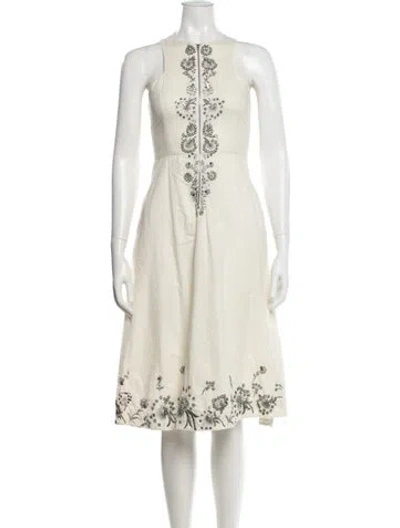 Pre-owned Suno Floral Print Knee-length Dress In Neutral