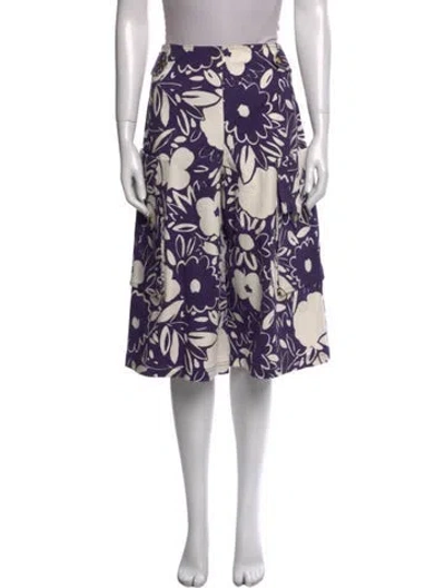 Pre-owned Suno Floral Print Knee-length Shorts In Purple