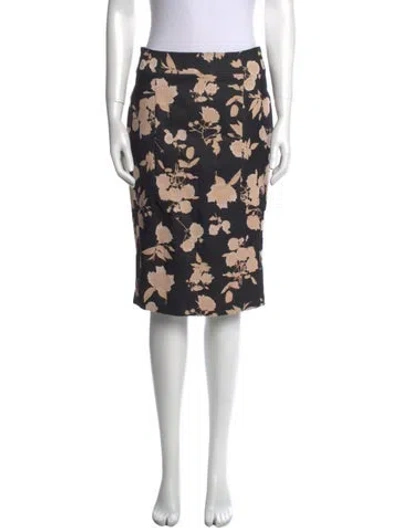 Pre-owned Suno Floral Print Knee-length Skirt In Black
