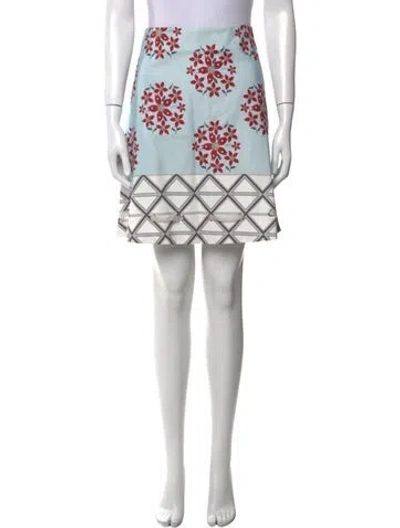 Pre-owned Suno Floral Print Knee-length Skirt In Blue