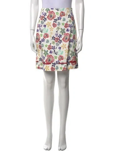 Pre-owned Suno Floral Print Knee-length Skirt In Brown