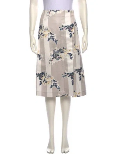 Pre-owned Suno Floral Print Knee-length Skirt In Neutral