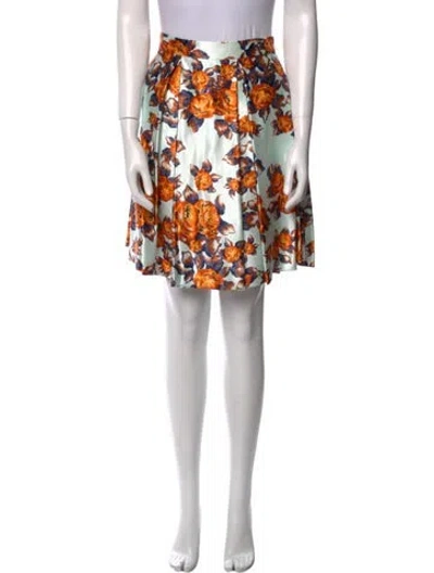 Pre-owned Suno Floral Print Knee-length Skirt In Orange