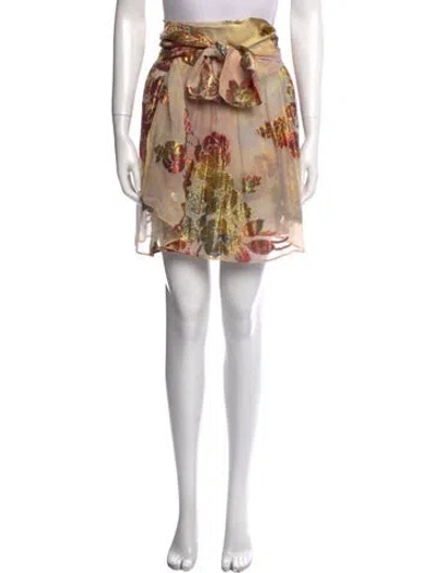 Pre-owned Suno Floral Print Knee-length Skirt In White