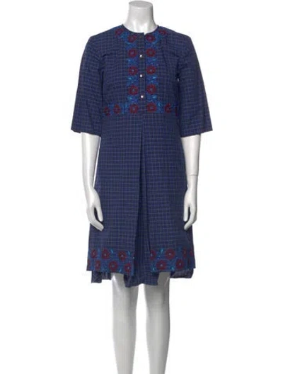 Pre-owned Suno Floral Print Long Dress In Blue