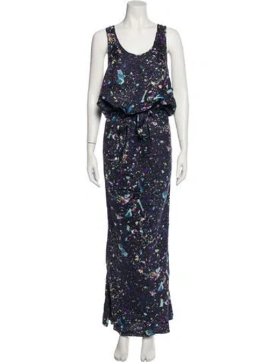 Pre-owned Suno Floral Print Long Dress In Blue