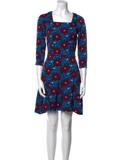 Pre-owned Suno Floral Print Long Dress In Blue
