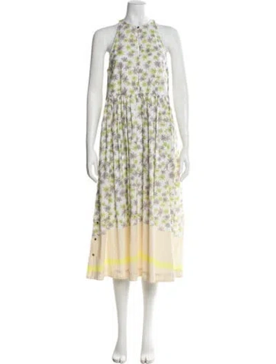 Pre-owned Suno Floral Print Long Dress In Multi