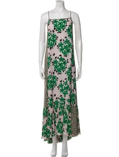 Pre-owned Suno Floral Print Long Dress In Neutral