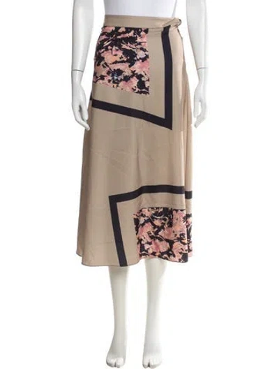 Pre-owned Suno Floral Print Long Skirt In Neutrals