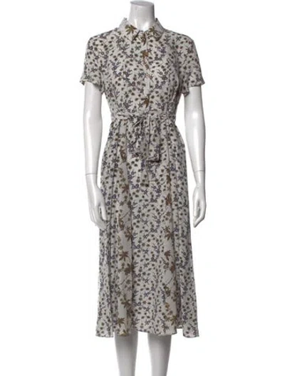 Pre-owned Suno Floral Print Midi Length Dress In Neutral