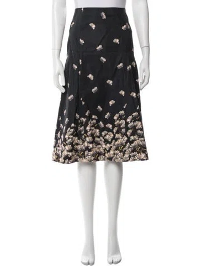Pre-owned Suno Floral Print Midi Length Skirt In Blue