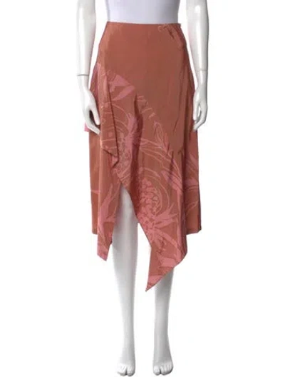 Pre-owned Suno Floral Print Midi Length Skirt In Pink