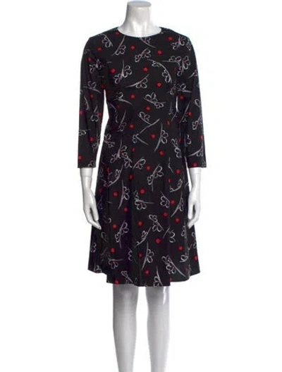 Pre-owned Suno Floral Print Mini Dress In Black