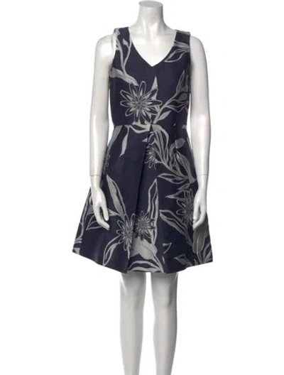 Pre-owned Suno Floral Print Mini Dress In Black