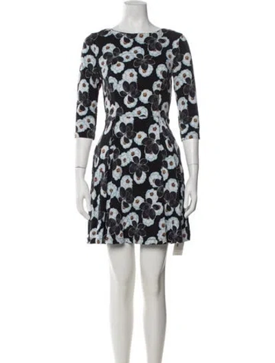 Pre-owned Suno Floral Print Mini Dress In Black