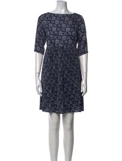 Pre-owned Suno Floral Print Mini Dress In Blue