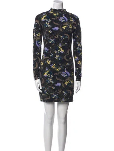 Pre-owned Suno Floral Print Mini Dress In Blue