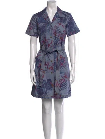 Pre-owned Suno Floral Print Mini Dress In Blue