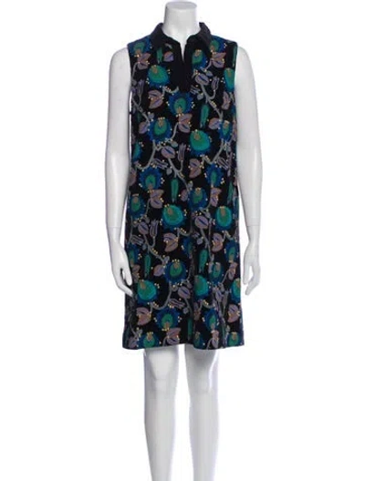 Pre-owned Suno Floral Print Mini Dress In Blue