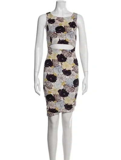 Pre-owned Suno Floral Print Mini Dress In Blue