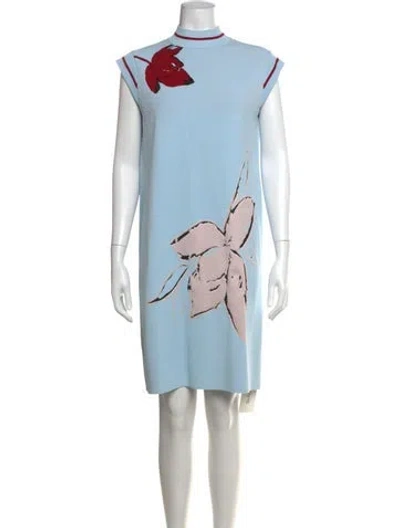 Pre-owned Suno Floral Print Mini Dress In Blue