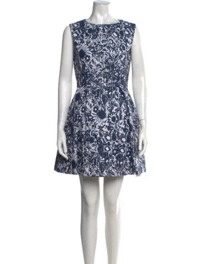 Pre-owned Suno Floral Print Mini Dress In Blue