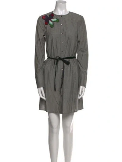 Pre-owned Suno Floral Print Mini Dress In Gray