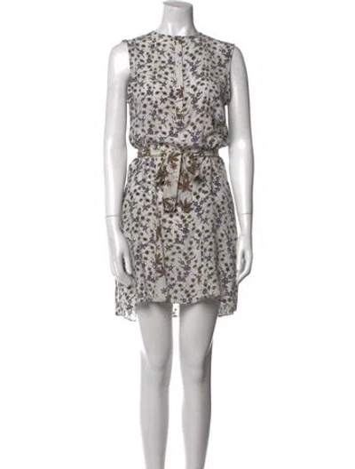 Pre-owned Suno Floral Print Mini Dress In Gray