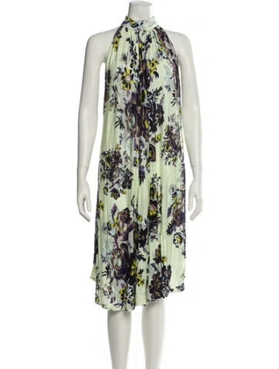Pre-owned Suno Floral Print Mini Dress In Green