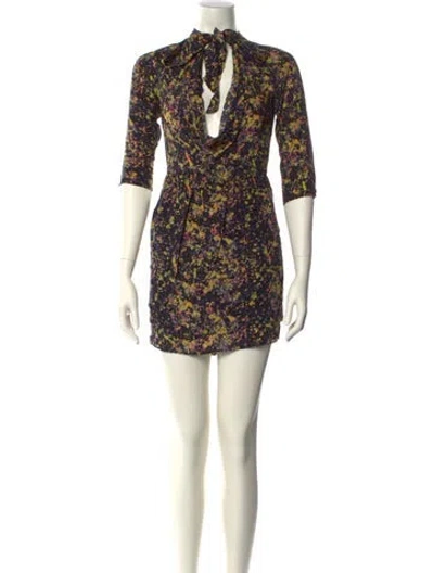 Pre-owned Suno Floral Print Mini Dress In Multi