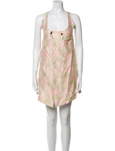 Pre-owned Suno Floral Print Mini Dress In Neutral