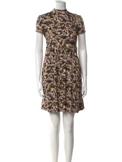 Pre-owned Suno Floral Print Mini Dress In Neutral