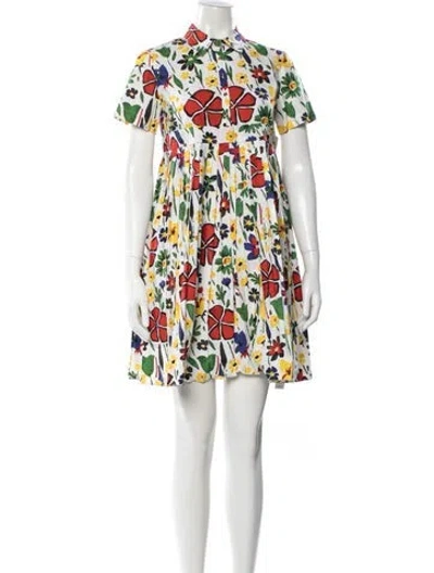 Pre-owned Suno Floral Print Mini Dress In Neutral