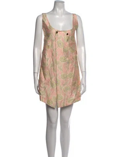 Pre-owned Suno Floral Print Mini Dress In Neutrals