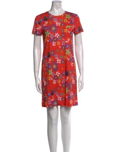 Pre-owned Suno Floral Print Mini Dress In Red