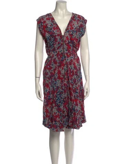 Pre-owned Suno Floral Print Mini Dress In Red