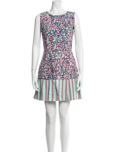 Pre-owned Suno Floral Print Mini Dress In Red